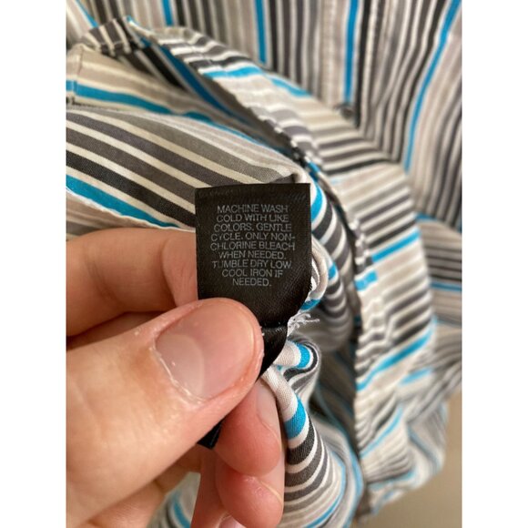 Express Design Studio Blue Blouse Small Womans Cotton Nylon Blend‎ - Picture 5 of 7